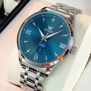 OLEVS | OLEVS Moon Phase mens watches calendar 30m waterproof quartz watch for man fashion minimalist Original wristwatch brand watch