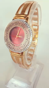Đồng hồ  nữ SUNRISE Chính hãng .Vỏ mạ vàng kính saphia Mặt đỏ đính đá sang trọng . Hàng mới 100%