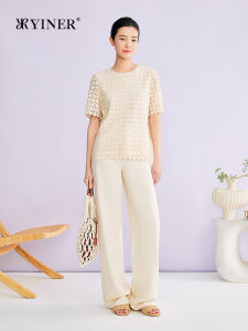 YINER | Summer Lace Hollow Round Neck Top