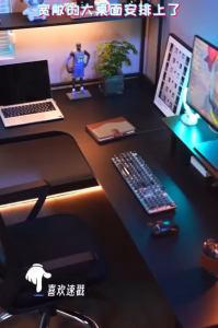 โต๊ะทำงาน โต๊ะคอมพิวเตอร์ โต๊ะเข้ามุม ทรงตัวแอล(L) สำหรับผู้บริหาร/สำหรับผู้จัดการ มีชั้นวางของด้านข้าง ประกอบง่าย ใช้งานสะดวก พร้อมส่ง