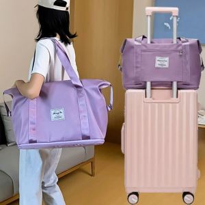 Travel Bag Large Capacity Folding Bag Nylon Waterproof Travel Duffle Bag With Zipper Women Portable Shoulder Bag Luggage Handbag