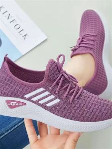 Coconut Womens Breathable Running Shoes Fly Knit Net Sports Single Shoes Spring Summer New Casual Leisure Ladies Footwear