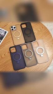 Ốp Lưng Kim Loại Mờ Chống Sốc Xoay Được Tích Hợp Nam Châm Bảo Vệ Ống Kính Dành Cho iPhone 16 Pro Max 15 Plus 14 13 Pro 12 11