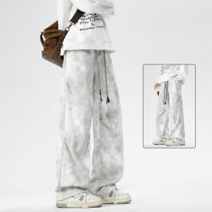 TUCANO | American Tie Dye Crinkled Loose Straight Men Pants