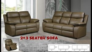 Modern Design 2Seater L Shape Sofa With Recliner