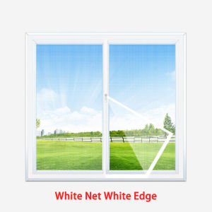 White No-Drill Zippered Mesh Screen for Doors and Windows Durable Breathable Transparent Mosquito and Insect Protection