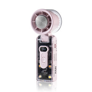 2025 Mini High Wind Power พัดลมมือถือโปร่งใส Mecha Wind ความเร็วสูงเครื่องทําความเย็น Ice Pack พัดลมแบบพกพา USB ชาร์จพัดลม