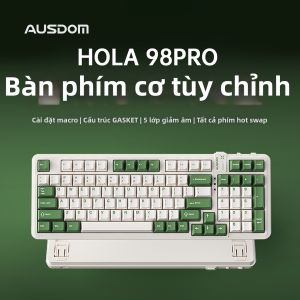 AUSDOM | Bàn Phím Cơ Không Dây Im Lặng Mahjong Sound Gaming Văn Phòng 98Pro