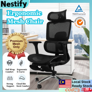 Comfazon Ergonomic Mesh Office Chair Adjustable Armrests Headrest Breathable Swivel Executive Computer Chair for Home Office