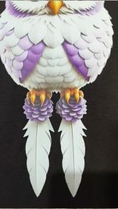 Kaos Pria Premium 3 Dimensi Tshirt 0blong Animasi Owl Purple White Katun 24s 100% H0100 By Hans & co