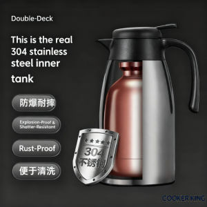 COOKER KING Thermos bottle 304 stainless steel household large capacity kettle teapot anti-slip bottom thermos bottle 2.2L