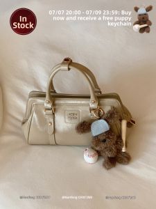 Elegant Newspaper Style Handbag Red Shoulder Crossbody Bag