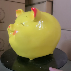 Heo đất tiết kiệm sơn bóng cao cấp size 25cm