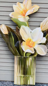 (ẢNH THẬT) Tranh treo tường đèn led cá và hoa sen 18 trang trí decor quà tặng kèm đinh