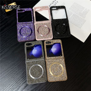 Kisscase kim cương sáng Sang Trọng Long Lanh Gấp vỏ điện thoại Cho Samsung Galaxy Z Gấp 6 5 4 3 5G Magsafe Không Dây Sạc Bao Gồm Tất Cả Các Acrylic Chống Rơi vỏ lưng chống sốc Cho Samsung Galaxy Z Lật 6 5 4 3