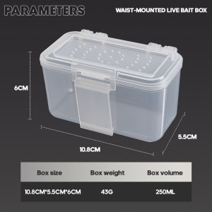 TAIYU | TAIYU Fishing Tackle Box Plastic Waterproof Worm Bait Holder Heat Resistant Live Bait Container 1 Compartments