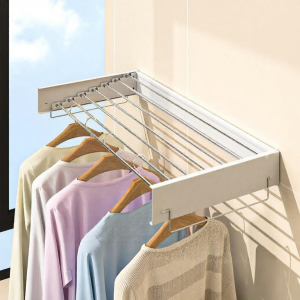 Foldable Wall-Mount Bathroom Hidden Wind-Resistant Storage Rack