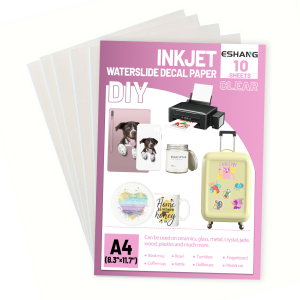 5/10 Sheets Waterslide Decal Paper INKJET / LASER CLEAR Premium Water Slide Transfer Paper Clear A4 Size 8.3 x 11.7"