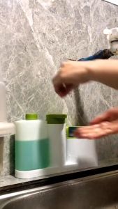 3 In 1 Sink Tidy Set Plus Kitchen Organizer Built in Soap Dispenser Storage Organizer