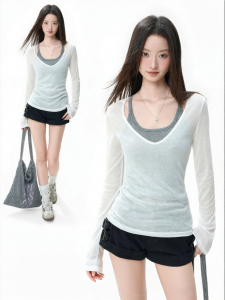 iiiamx | V-neck Lightweight Sun Protection Blouse Summer Slim Fit