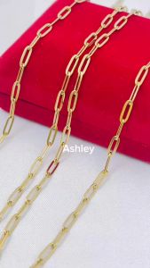 Stainless Paper Clip Necklace Gold Plated Chain & Bracelet 14inch 18inch 22inch small medium sizes