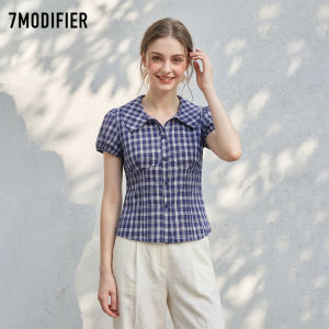 7.Modifier | Áo Sơ Mi Thời Trang Dập Ly Kiểu Caro Phong Cách Rộng Rãi
