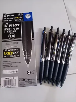 Pilot v10 1.0mm Sign pen retractable black sold per piece