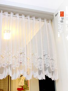 Elegant European Style Semi-Draperies Lace Hanging Curtains Bedroom Decorative Window Sheers Plant Floral Patterned Polyester