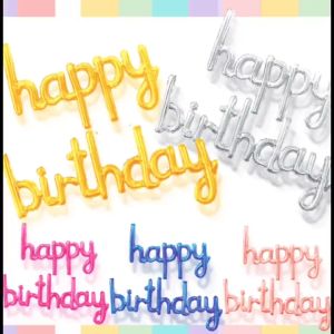 Cursive Happy Birthday Banner Balloon 16 Inch Hanging Birthday Foil Balloon Letter Metallic Mylar Balloons Party Decorations For Adults Kids Birthday Baby Shower Partyneeds Party Decorations