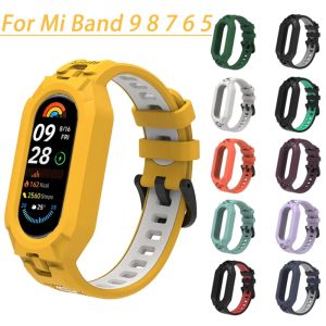Silicone Sport Strap For Xiaomi Mi Band 9 8 7 6 5 Replacement Soft TPU Case Smartwatch Wristband For Xiaomi Mi Band 9 Bracelets