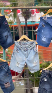 celana pendek jeans sobek