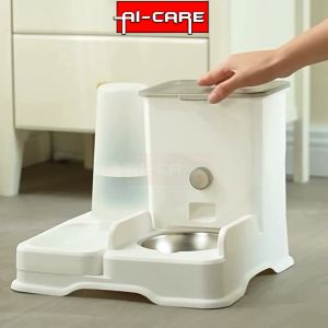 Integrated Automatic Water Dispenser Pet Drink Food Feeders Machine With Stainless Steel Bowl For Cat And Dogs