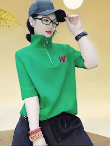 เสื้อยืดคอกลมแขนสั้นผ้าฝ้ายแท้ไซส์ใหญ่ ทรงหลวม สไตล์เกาหลี ทรงหลวม แขนยาว 5 นิ้ว ทรงสลิมฟิต เสื้อผ้าทำงานสำหรับผู้หญิง