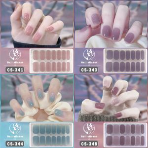 Summer Pure Color Nail Art Stickers Long And Short Gel Nail Oil Film Stickers for Students And Office Workers Whitening Effect