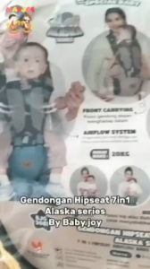 Baby Joy gendongan bayi hipseat 7in1 alaska series BJG3087 jungle joy series BJG3074