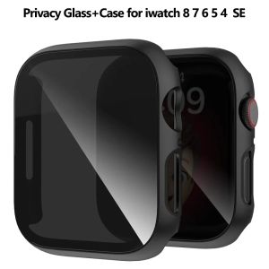 Privacy Glass+Case for Apple Watch 49mm 45mm 41mm 44mm 40mm Tempered Anti-Peeping Screen Protector for IWatch 8 7 6 5 4 9 Cover
