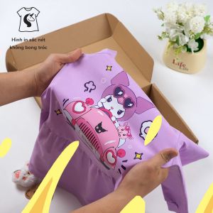 Váy bé gái tay dài Kuromi Đầm hoạt hình bé gái Bomines thun cotton cho bé từ 3- 10 tuổi 12-30kg DTDKUROMIXE