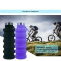 1pc Collapsible Water Bottle, Reuseable BPA Free Silicone Foldable Bottles Portable Hiking Cup For Outdoor Mountaineering Tours. 