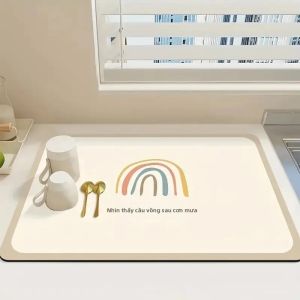 Tấm Thảm Nhà Bếp Bằng Đất Tảo Diatom Siêu Thấm Hút Chống Trơn Trượt Thân Thiện Với Môi Trường Thảm Lau Cà Phê Thảm Thoát Nước Thảm Tắm Phong Cách Hiện Đại Dùng Trang Trí Nhà Cửa