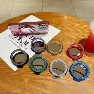 Flash Glitter Mobile Phone Back Sticker Holder Mount For iPhone 16 Samsung Xiaomi Mi Huawei Universal Adjustable Desk Bracket Lazy Stand