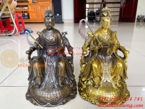 Tượng mẹ diêu trì địa mẫu cao 30cm bằng đồng DxRxC 18x18x30cm nặng 5kg