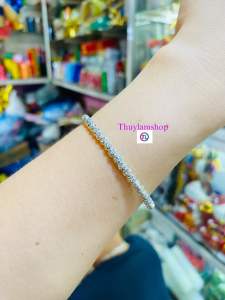 Lắc tay bạc ta kiểu bi bạc cắt giác lấp lánh vĩnh viễn bảo hành thời trang xinh xinh