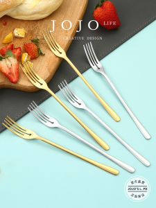 Portable round Hole Fork JOJOS L. PD. Dessert Fork for Banquet Stainless Steel Dining Utensils Korean Style Fresh Element
