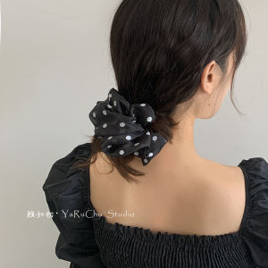 Classic Polka Dot Hair Ties Large Size French Blogger Style Girls Hair Accessories Original Design Silk Rope Fresh Outlined