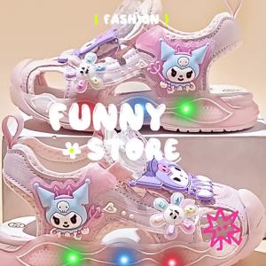 KUOBURENSHENG | Non-slip Anti-kick LED Lighting Girls Sandals Soft Sole
