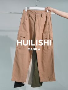 High waist mens plain straight wide leg pants casual Korean style work trousers