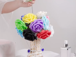 9Pcs Rose Artificial Flowers Lifelike Artificial Rose Bouquet Party Styling & Gift-Giving
