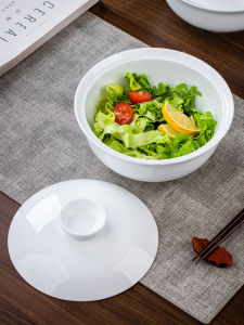 Bát Súp Dưới Men Sứ Trắng Cao Cấp Có Nắp