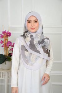 Tudung Bawal Corak Batu Tabur Curve Bidang 45