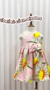 Đầm Xòe Công Chúa Tamiuy Họa Tiết Hoa Hướng Dương Dành Cho Bé Gái 1-10 Tuổi